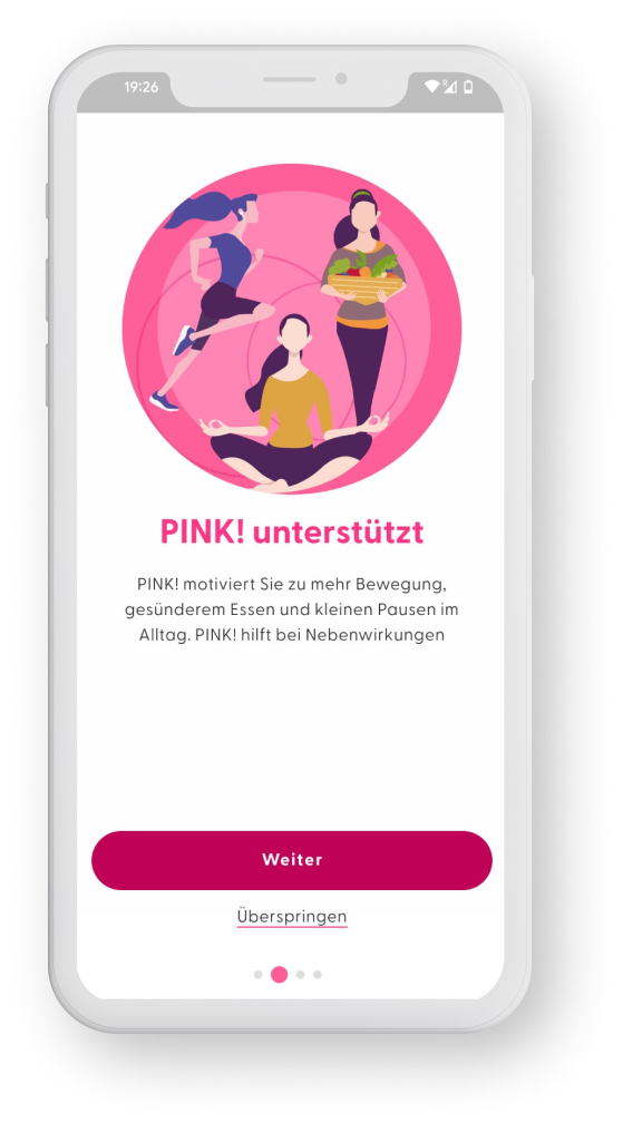 Splash screen of the pink app