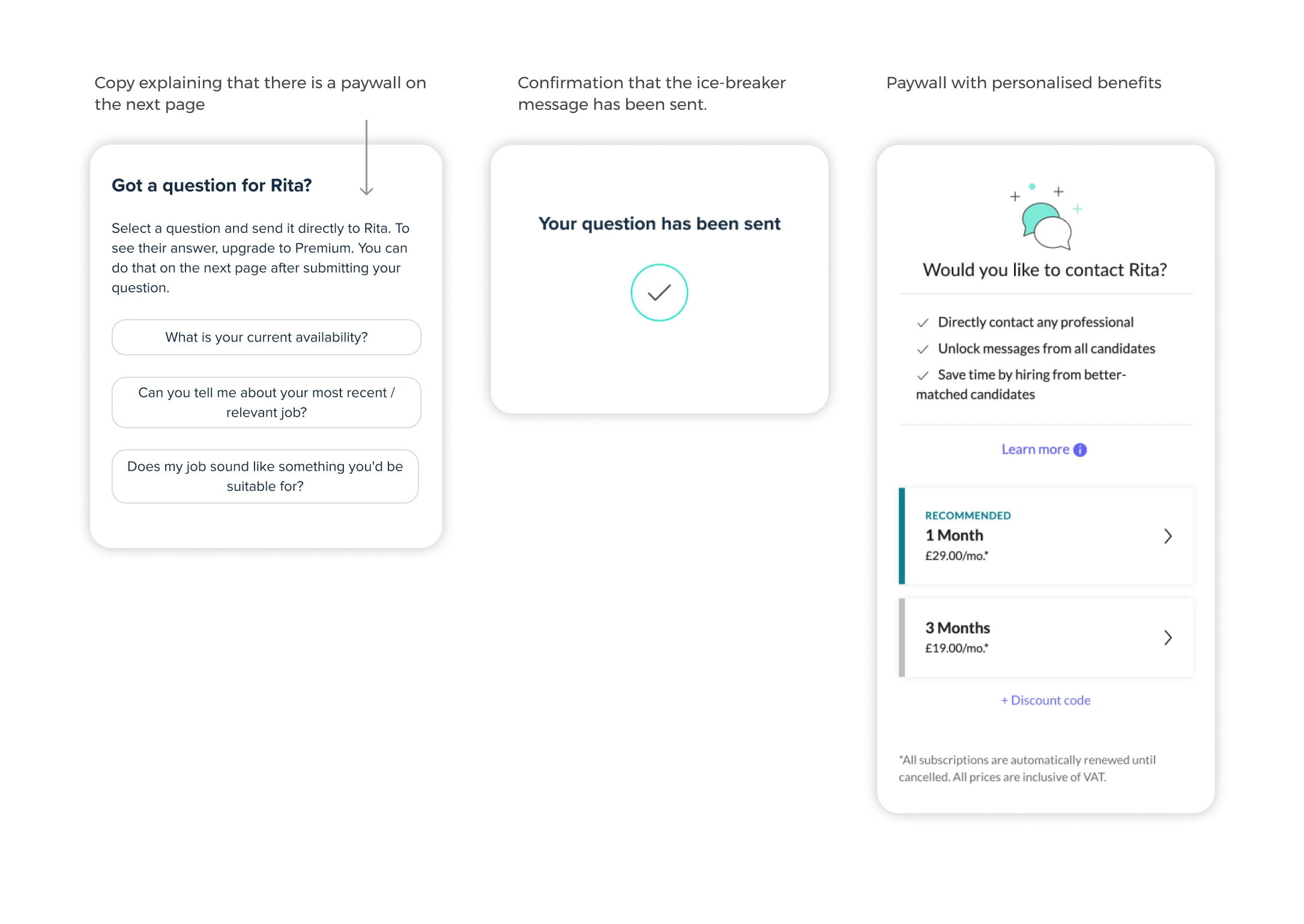 UX changes on the ice-breaker